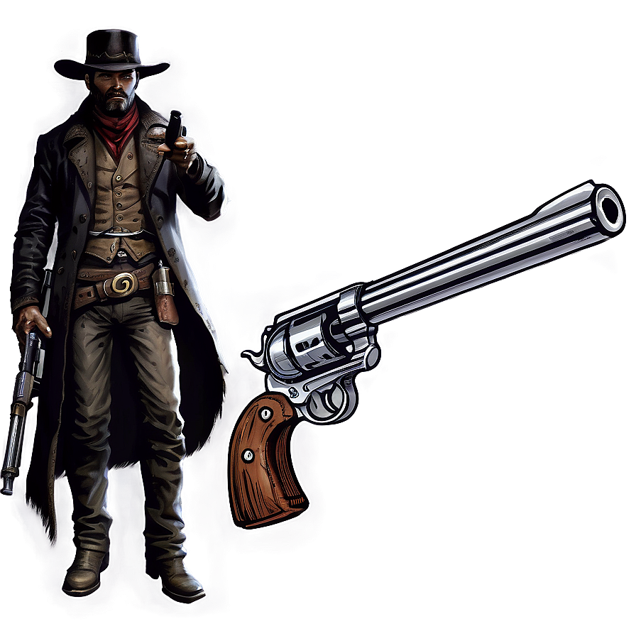 Outlaw Gunslinger Art Png 06252024 PNG image