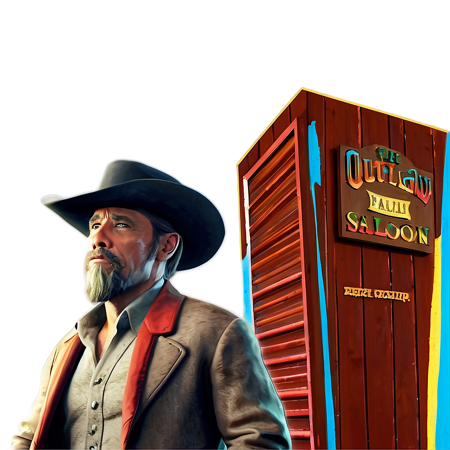 Outlaw Saloon Scene Png Fus35 PNG image