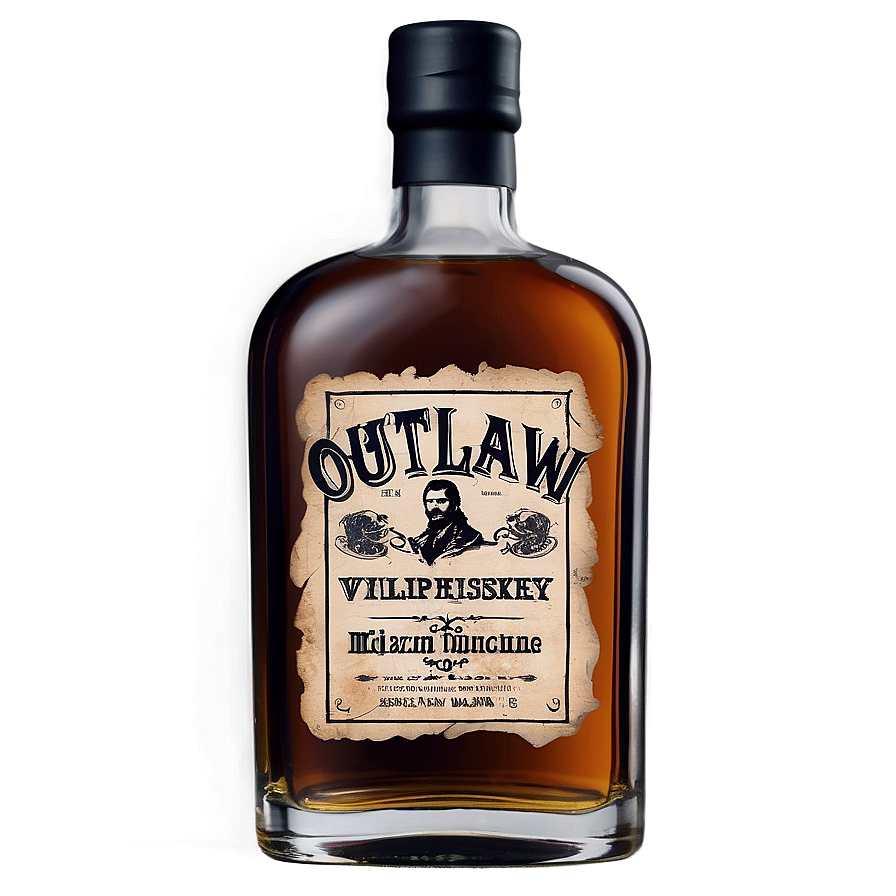 Outlaw Whiskey Bottle Png 06252024 PNG image