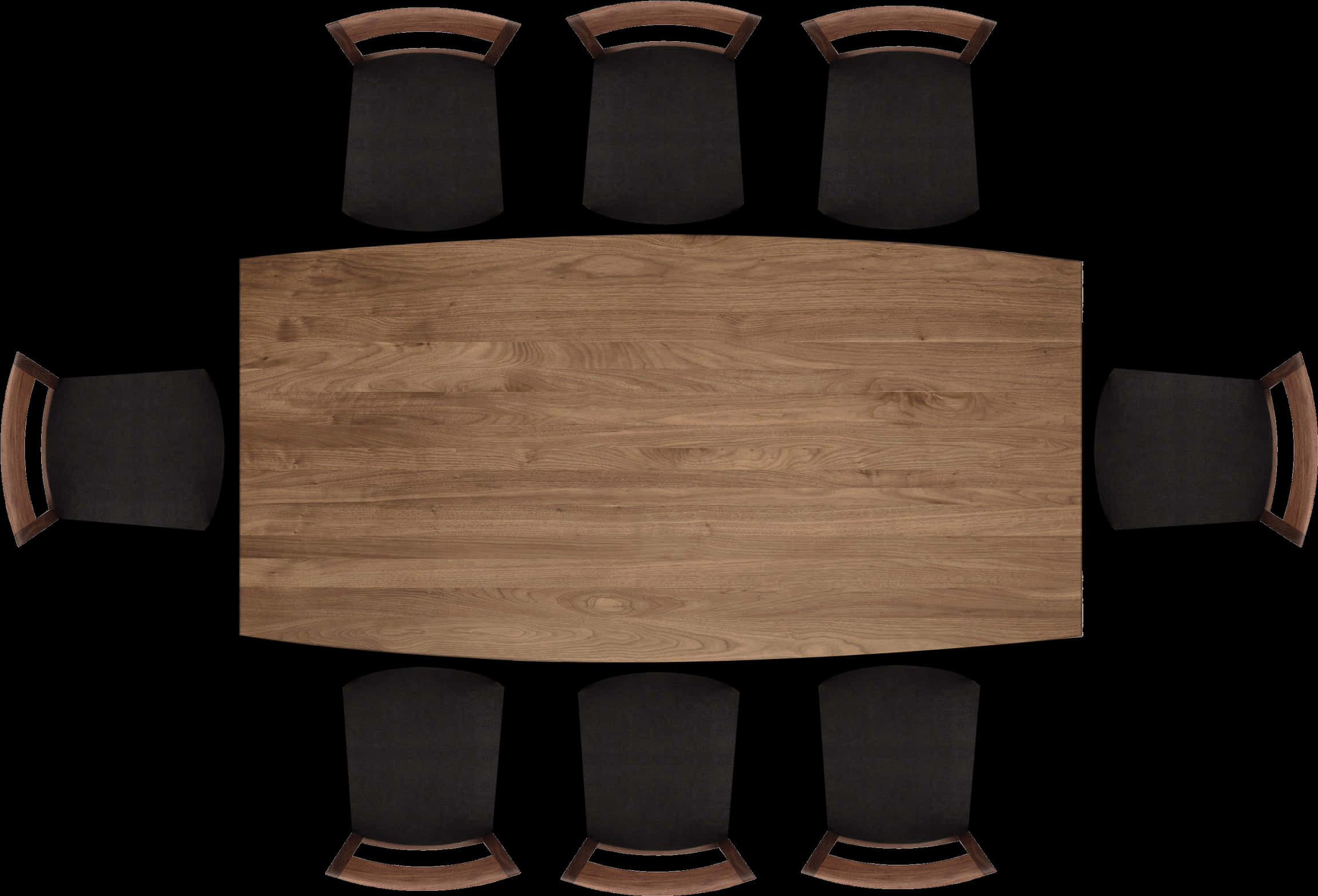 Oval Wooden Conference Tablewith Chairs PNG image