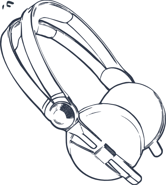 Over Ear_ Headphones_ Icon_ Sketch PNG image