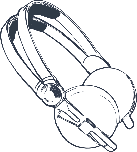 Over Ear Headphones Sketch PNG image