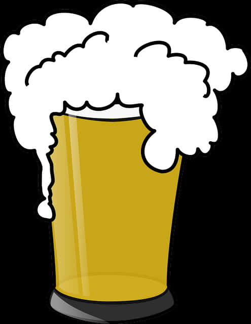 Overflowing Beer Glass Cartoon PNG image