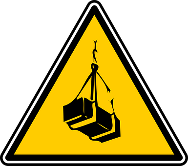 Overhead Hazard Warning Sign PNG image