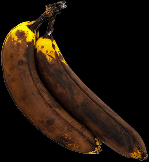 Overripe Bananas Black Background PNG image