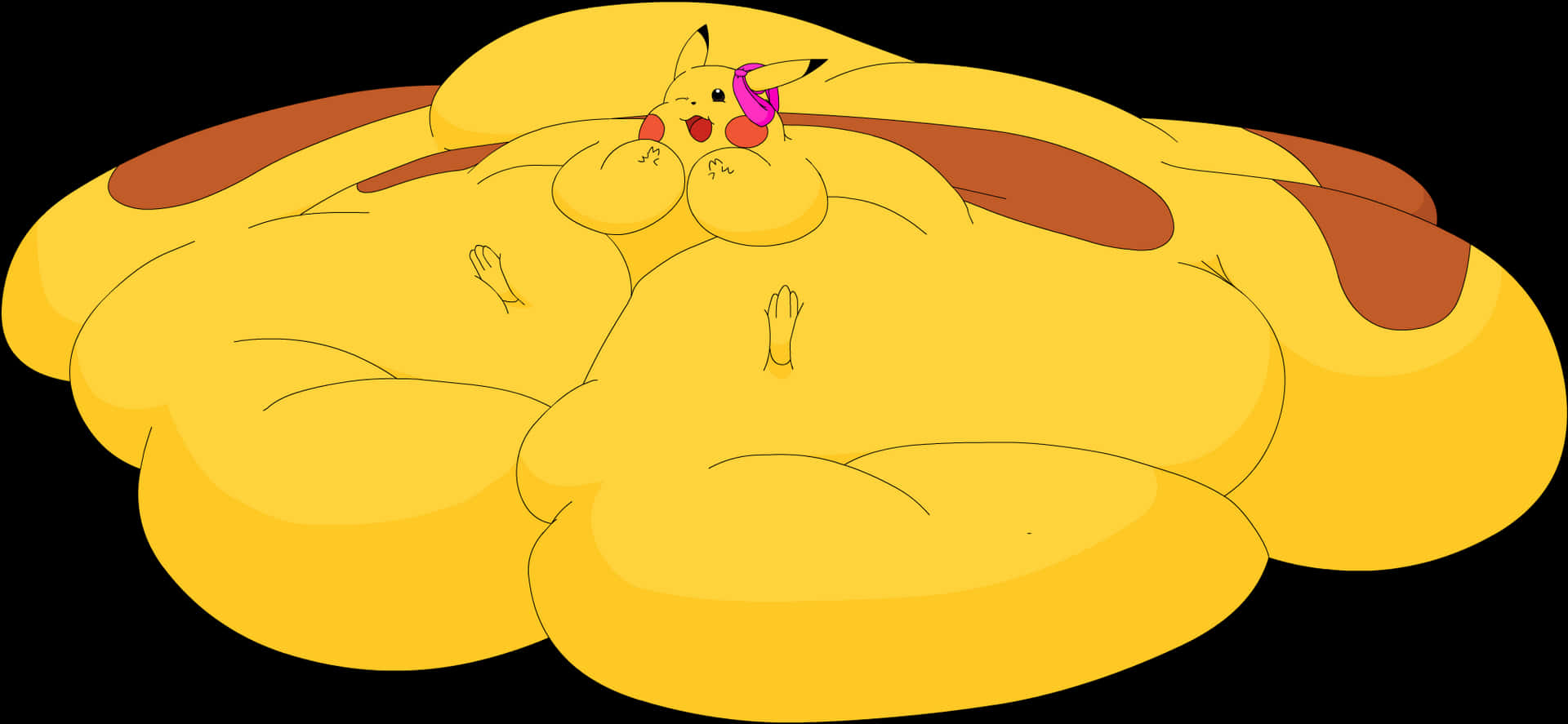 Overstuffed Pikachu Artwork PNG image