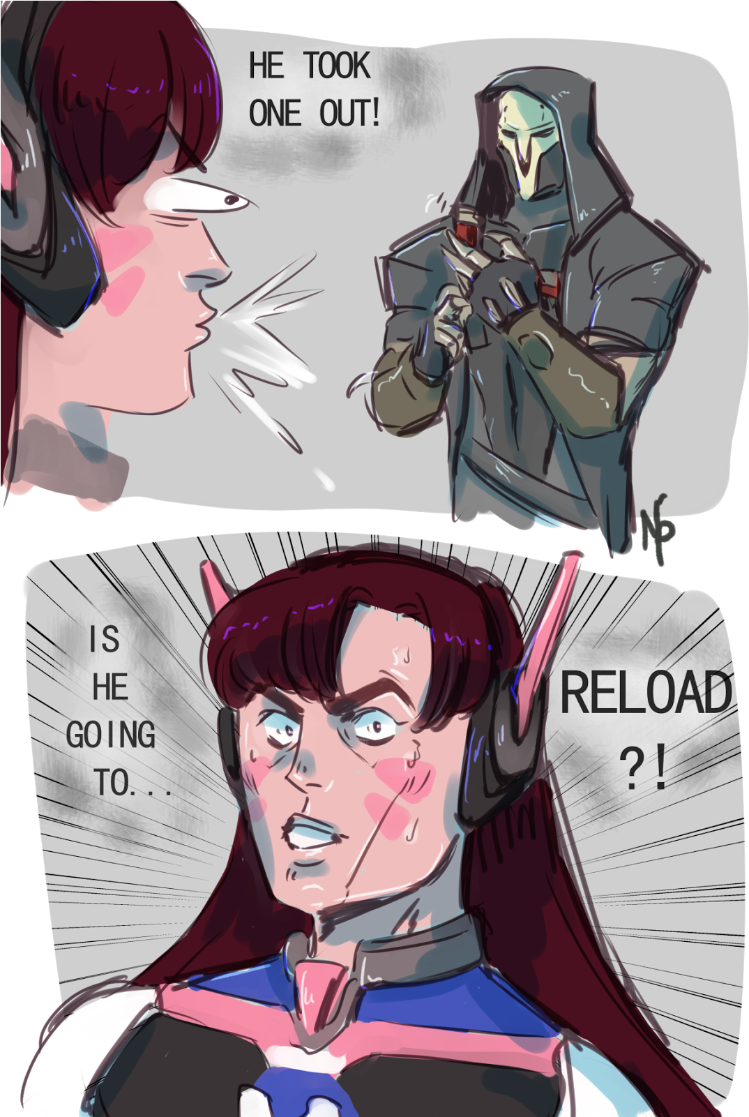 Overwatch Character Reaction Comic PNG image