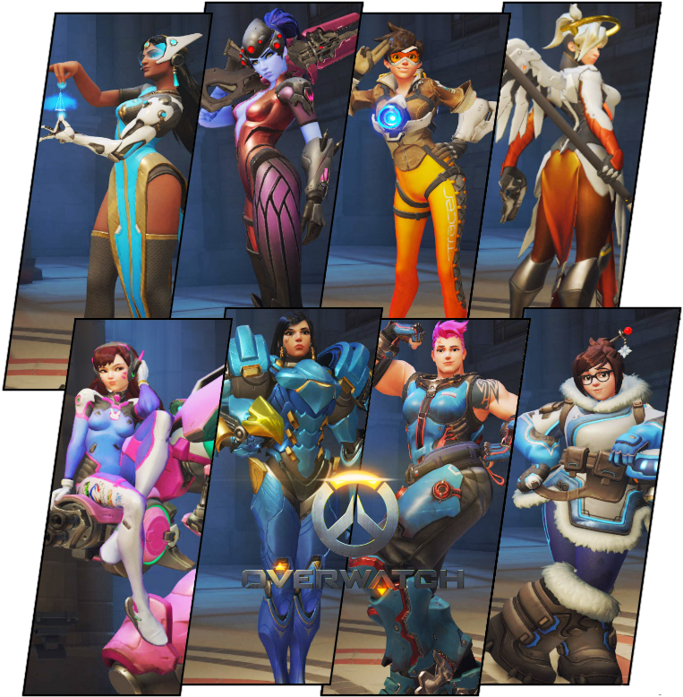 Overwatch Heroes Collage PNG image