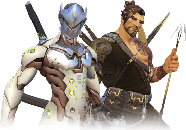 Overwatch Heroes Symmetraand Hanzo PNG image