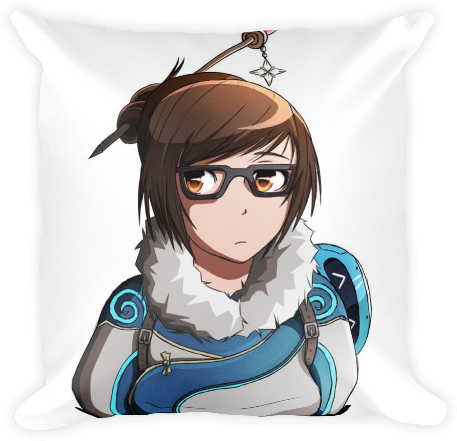 Overwatch Mei Character Cushion Design PNG image