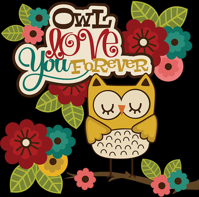 Owl Love You Forever Illustration PNG image