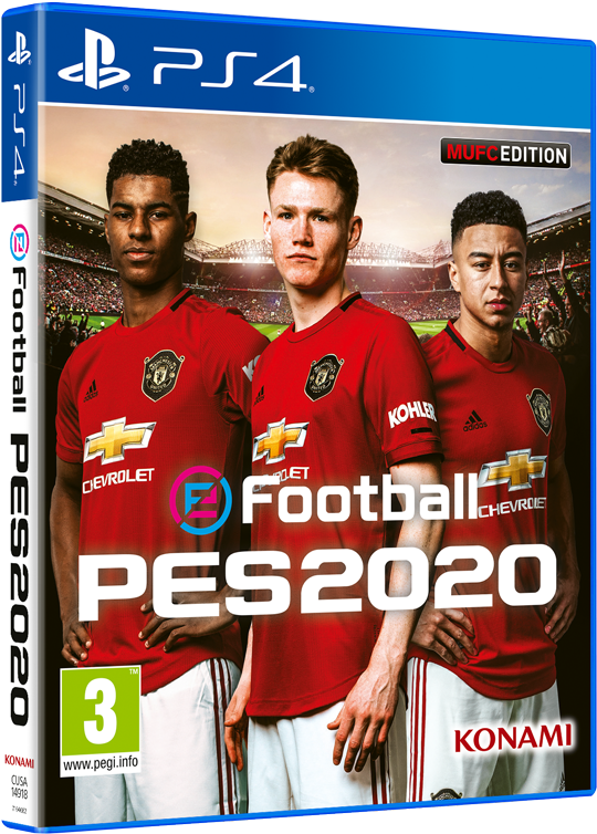 P E S2020 Manchester United Edition P S4 Cover PNG image