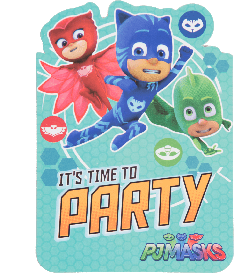 P J Masks Party Invitation PNG image