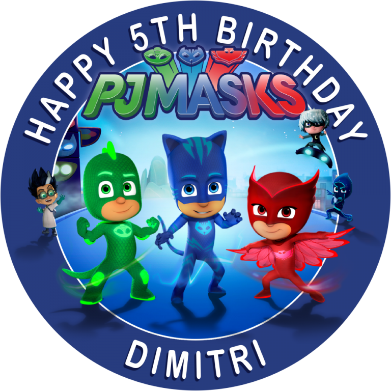 P J Masks5th Birthday Celebration PNG image