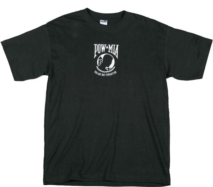 P O W M I A Black T Shirt PNG image