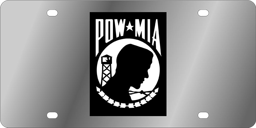 P O W M I A Flag License Plate PNG image