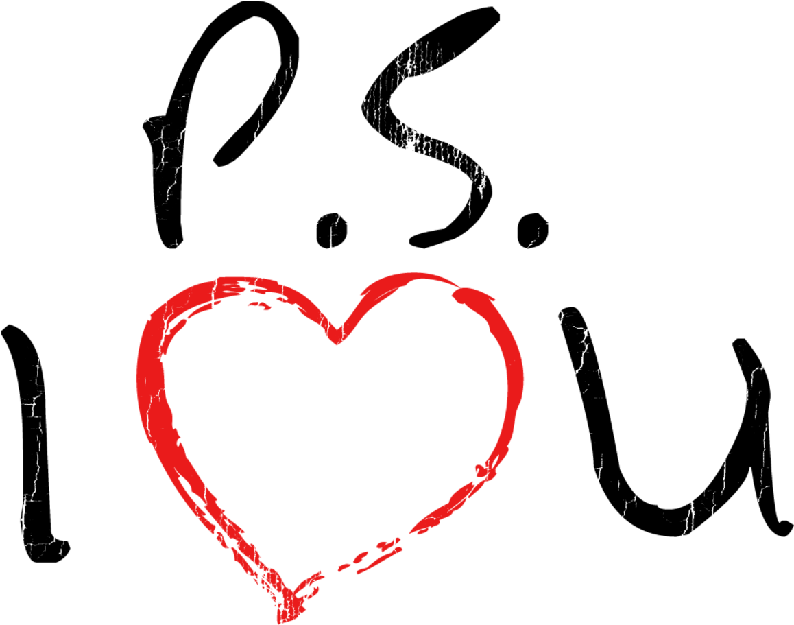 P S I Love You Heart Doodle PNG image