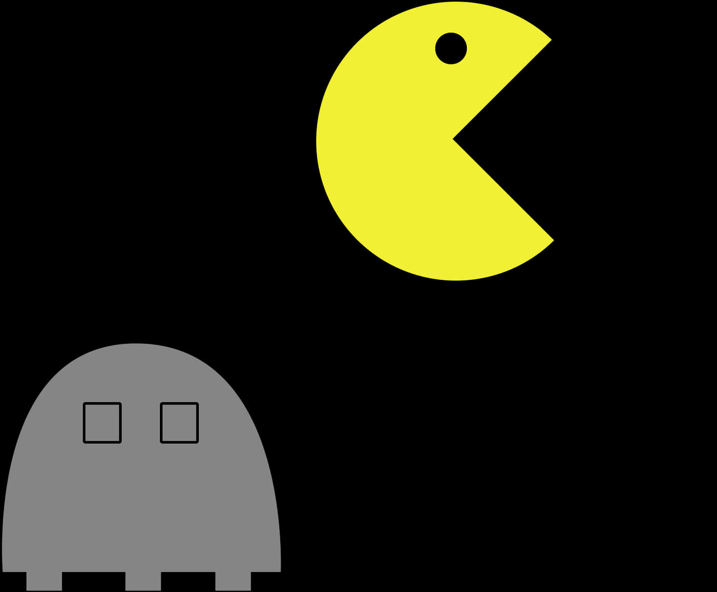 Pacmanand Ghost Iconic Characters PNG image