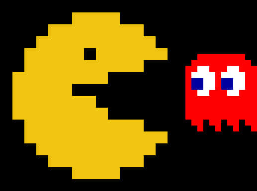 Pacmanand Ghost Retro Gaming PNG image