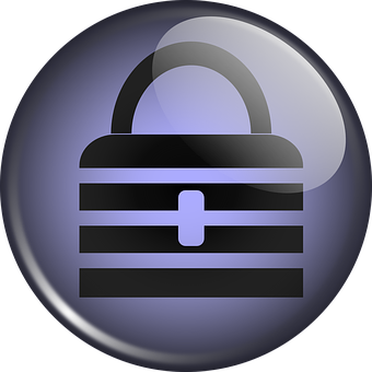 Padlock Icon Glossy Button PNG image