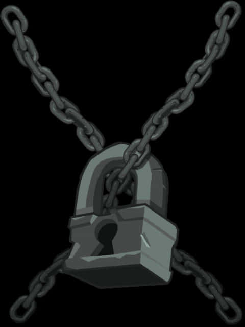 Padlockand Chains Graphic PNG image
