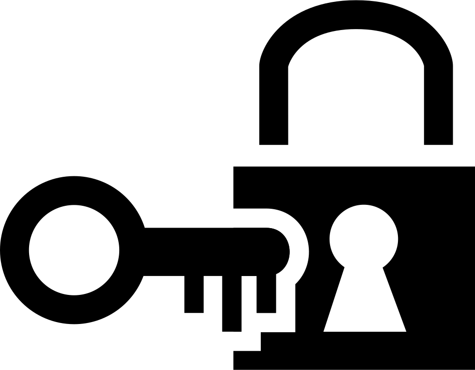 Padlockand Key Silhouette PNG image