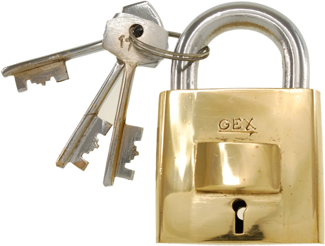 Padlockand Keys Isolated PNG image