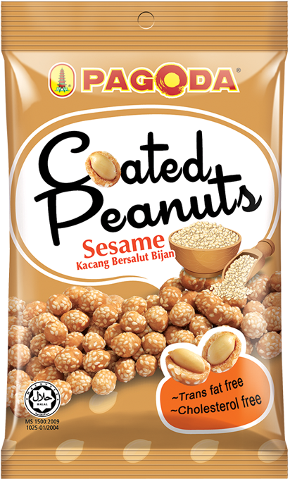 Pagoda Coated Sesame Peanuts Packaging PNG image