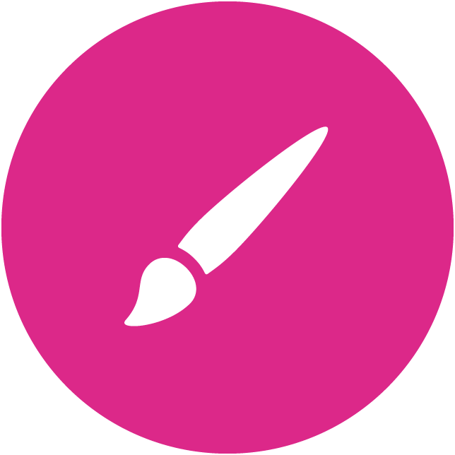 Paintbrush Icon Pink Background PNG image