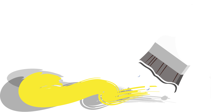 Paintbrush Pouring Yellow Paint PNG image