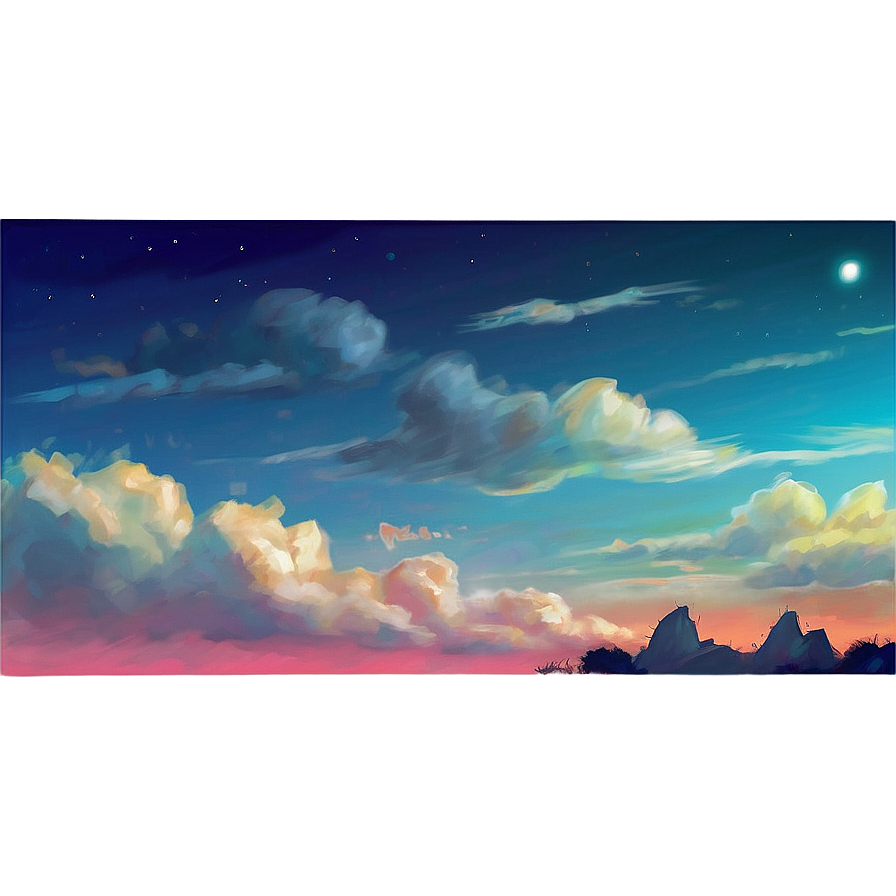 Painted Sky Scene Png Ofe PNG image