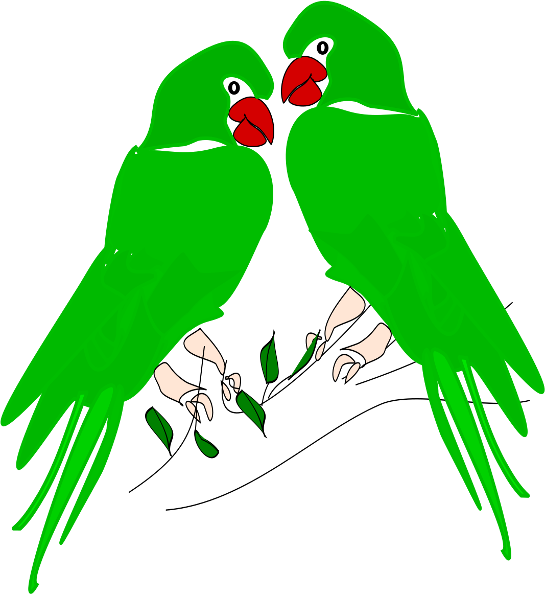 Pair_of_ Green_ Budgies_ Illustration.png PNG image