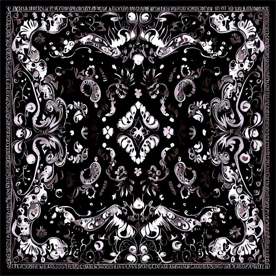 Paisley Black Bandana Png Rmu PNG image