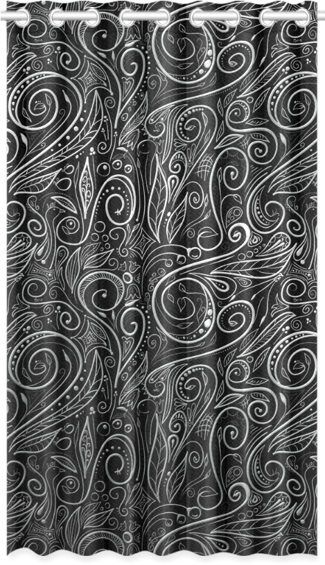 Paisley Patterned Curtain Design PNG image