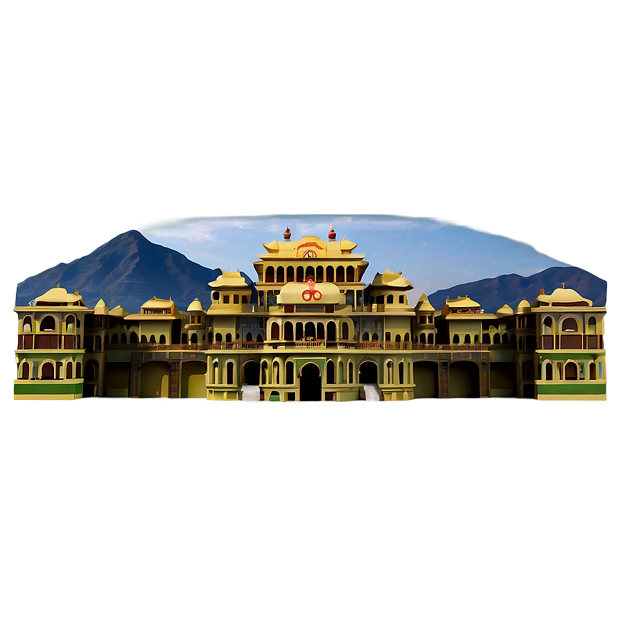 Palace Surrounded By Mountains Png 06282024 PNG image