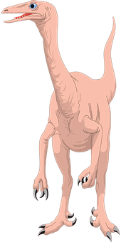 Pale Theropod Dinosaur Illustration PNG image