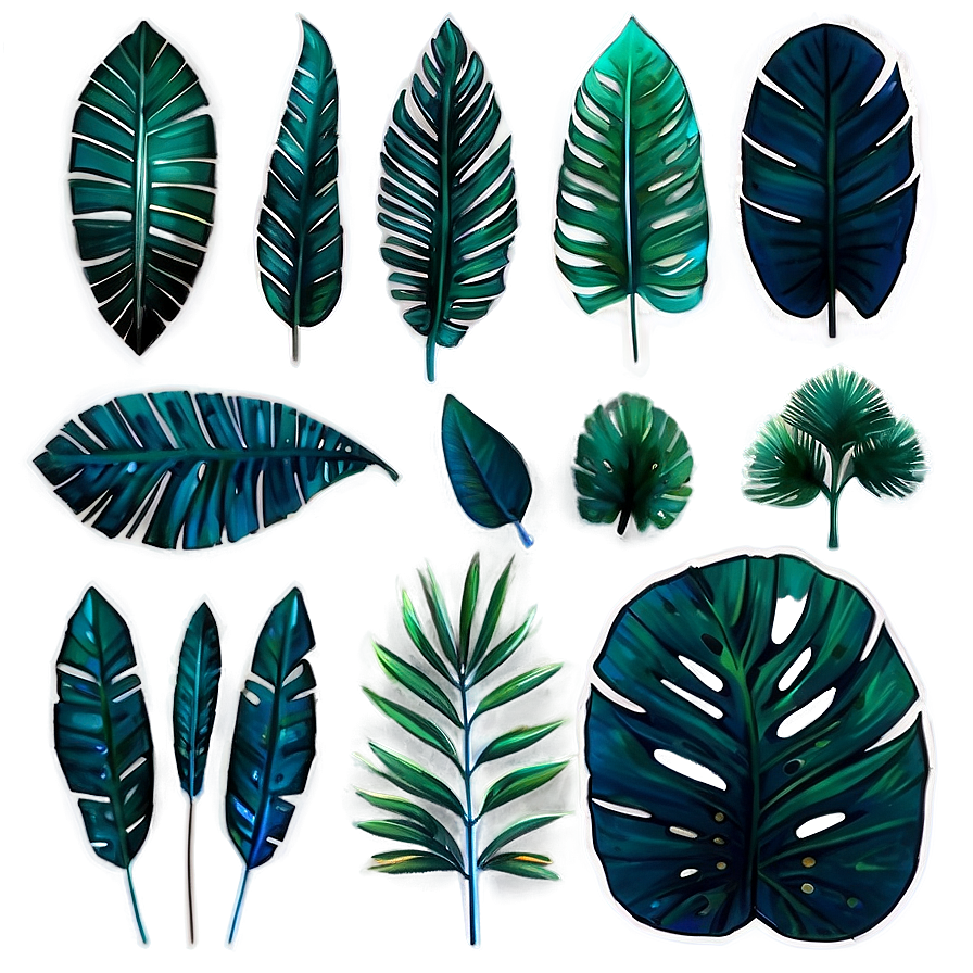 Palm Leaves Set Png 3 PNG image