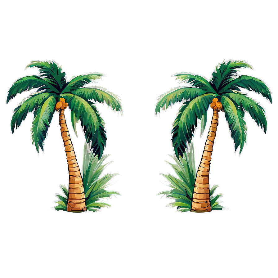 Palm Trees And Ocean Png Xkd56 PNG image