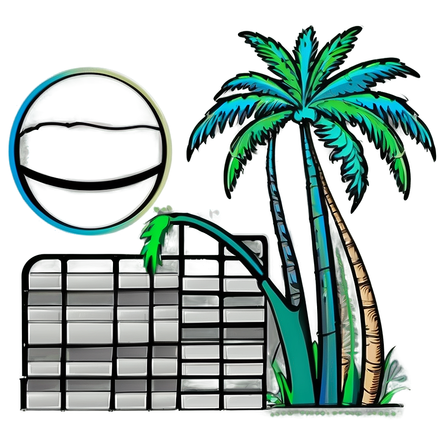 Palm Trees Line Art Png Esw57 PNG image