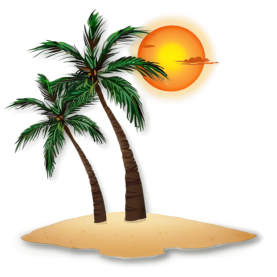 Palm Trees On Beach Sunset Png 30 PNG image