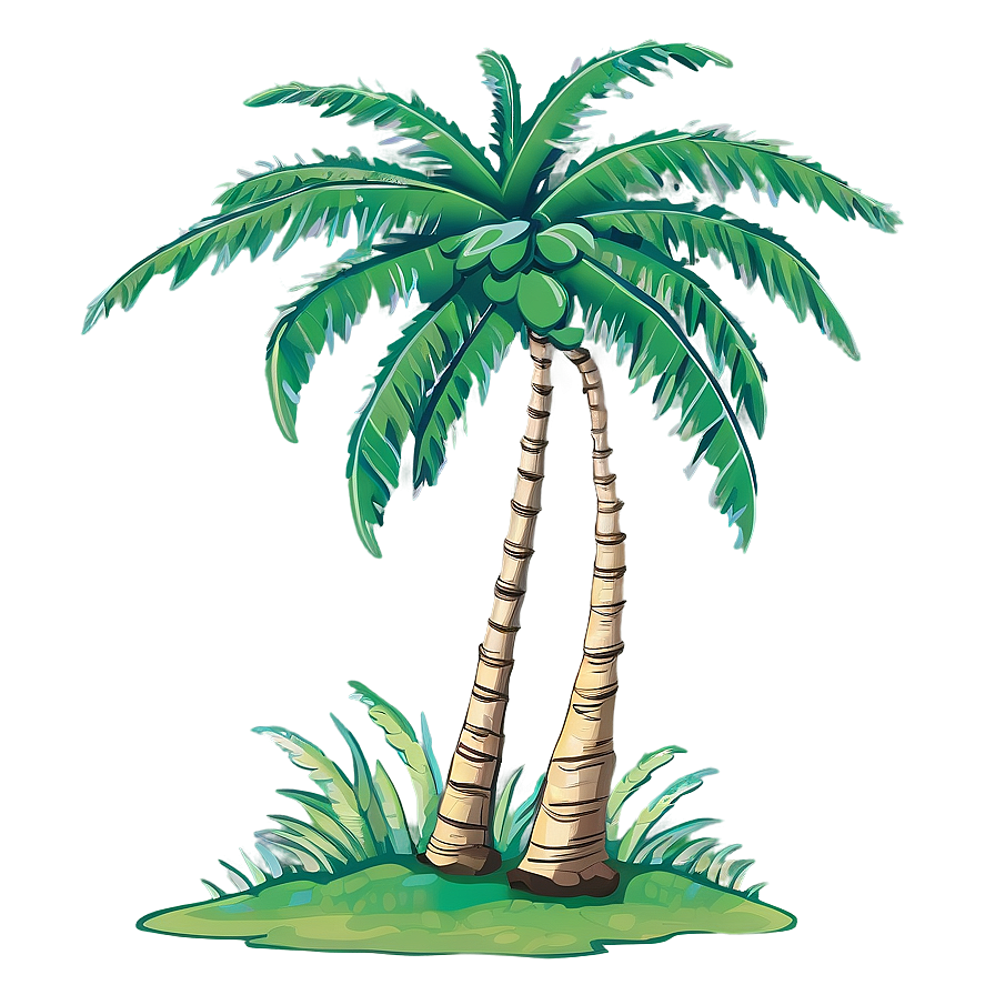 Palm Trees On Island Png 05042024 PNG image