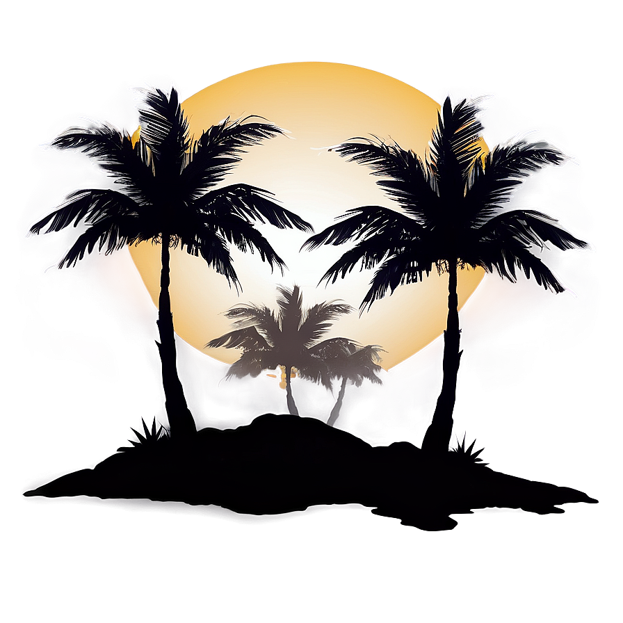 Palm Trees Silhouette At Sunset Png 05042024 PNG image