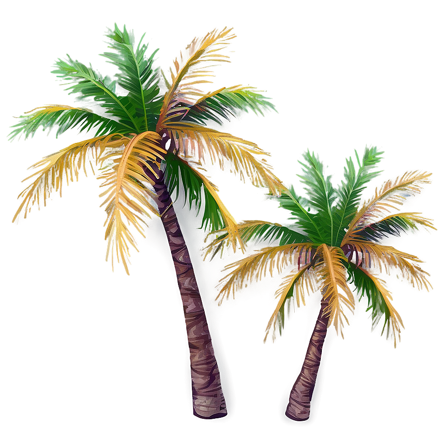 Palm Trees Sunset Beach Png Byh73 PNG image