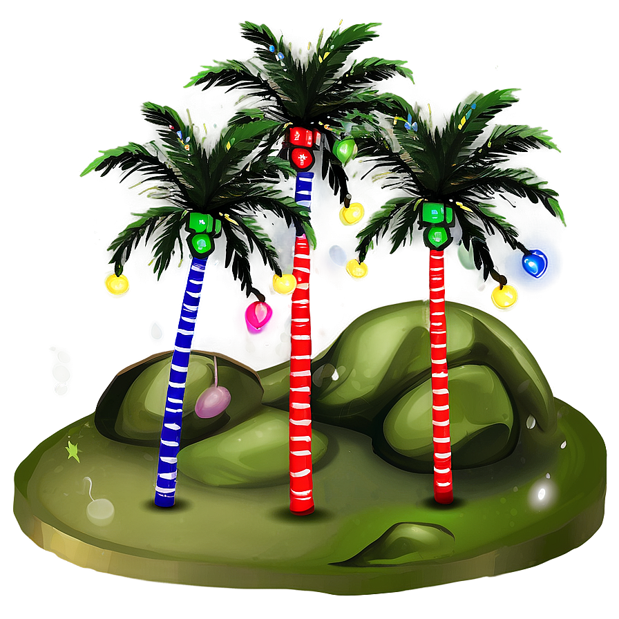 Palm Trees With Christmas Lights Png 05042024 PNG image