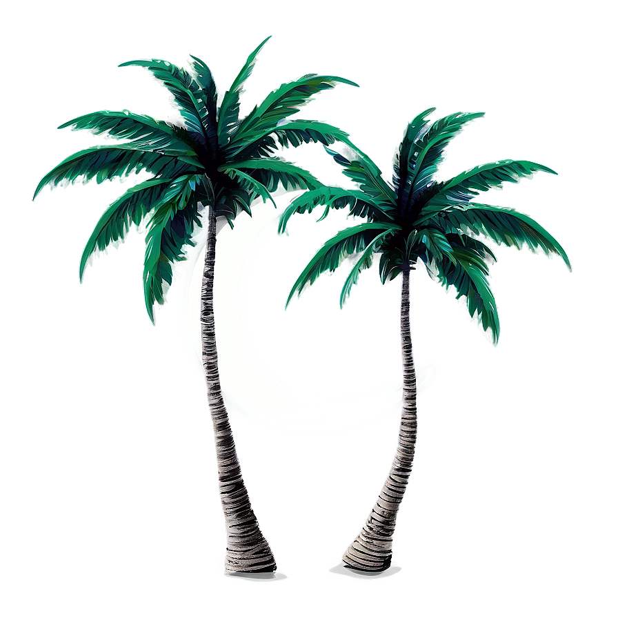 Palm Trees With Moon Png 05042024 PNG image