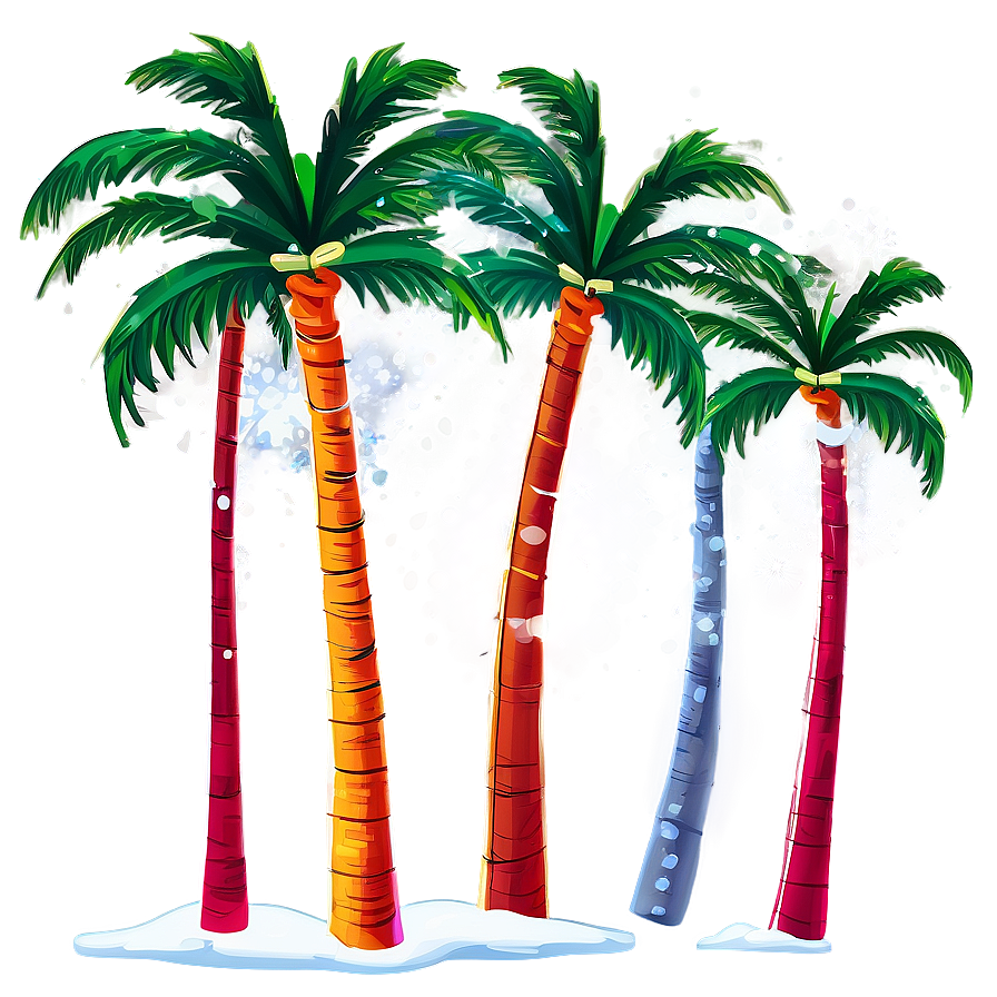 Palm Trees With Snow Png Djx PNG image