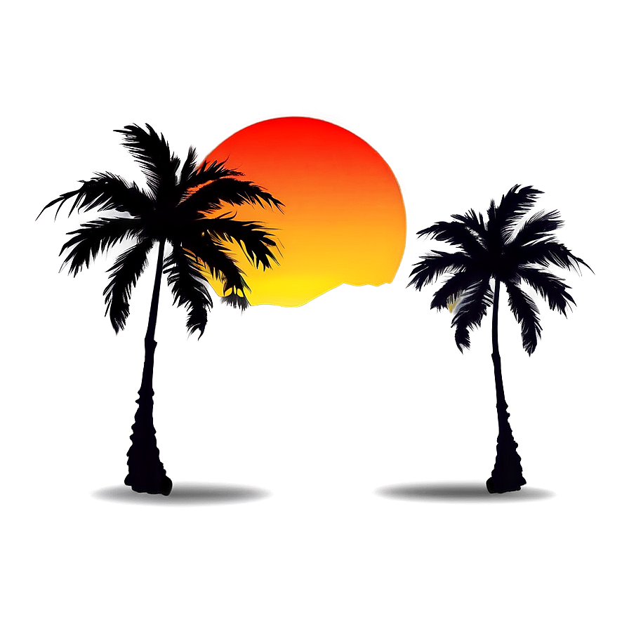 Palm Trees With Sunset Background Png 05042024 PNG image