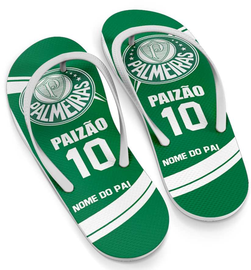 Palmeiras Customized Flip Flops PNG image