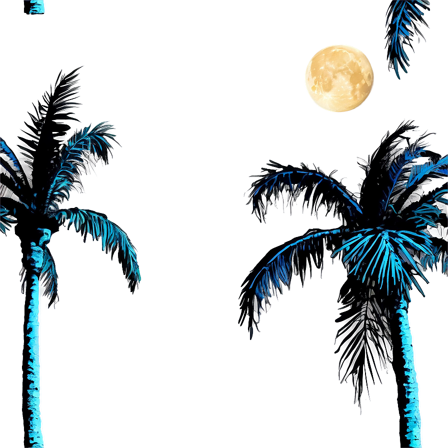 Palms Under Moonlight Png 52 PNG image