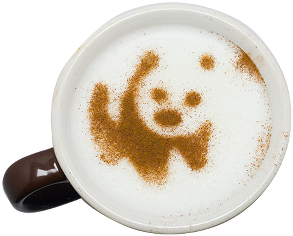 Panda Cappuccino Art PNG image